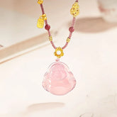 Buddha Maitreya Chalcedony Necklace - For Inclusiveness and Acceptance
