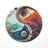 Ink Wash Embossed Tai Chi Round Mouse Pad