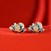 Lotus Hetian Jade Earrings - Symbolizing Elegance and Purity