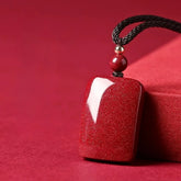 Natural Cinnabar "Peace and Tranquility" Pendant