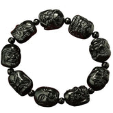 Natural Jade Eighteen Arhats Bead Bracelet