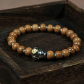 Six-Channel Wood Gourd Bead Protection & Peace Bracelet