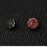 Taoist Tai Chi Bagua Diagram Sandalwood Earrings