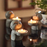 Zen Monk Candlestick Decoration - Mini Figurine for Home Decor