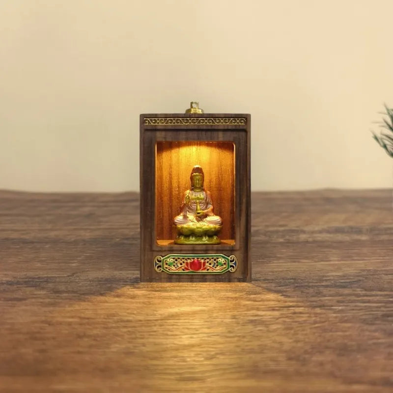 Portable Lighted Shrine – Artisan Guanyin Statue
