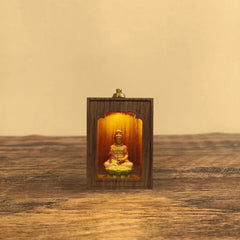 Mini Lighted Shrine with Door – Handcrafted Guanyin