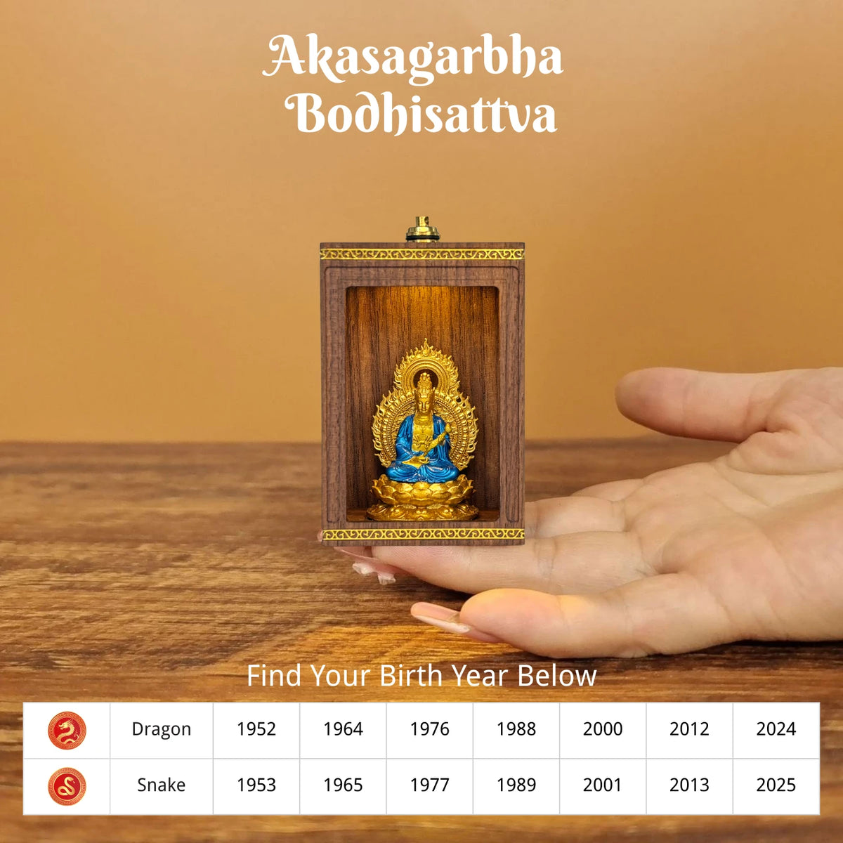 Handcrafted Walnut Zodiac Guardian Buddha Shrine Altar