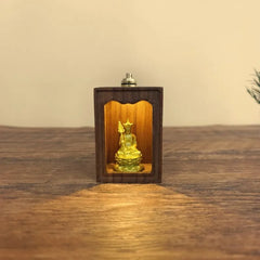 Modern Mini Shrine with Light – Painted Ksitigarbha