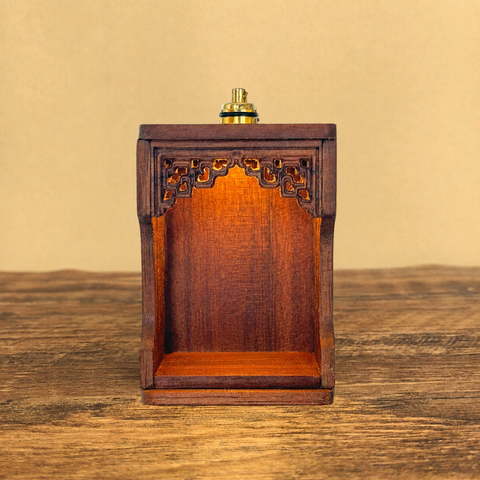 Artisan Copper Shrine with Light – Painted Guanyin