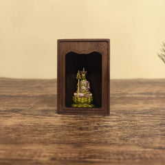 Compact USB Lighted Shrine – Painted Brass Ksitigarbha
