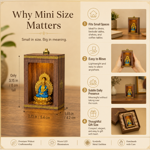 Handcrafted Walnut Guardian Buddha Shrine | Matched by Birth Year