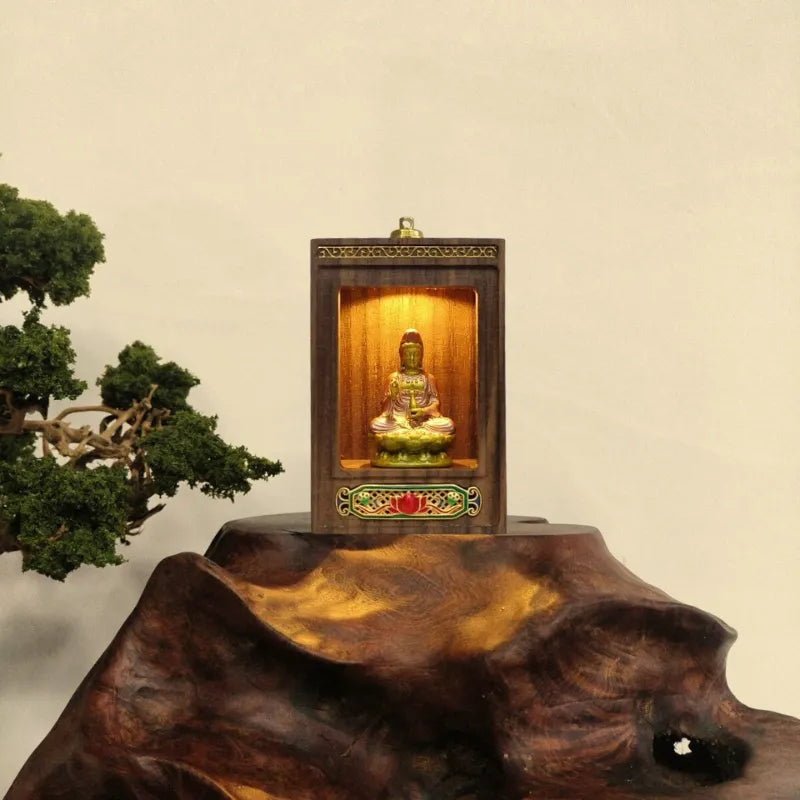 Portable Lighted Shrine – Artisan Guanyin Statue