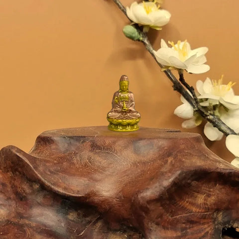 Mini Lighted Shrine with Door – Handcrafted Guanyin