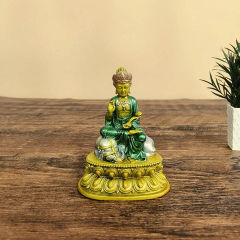 Hand-Painted Mini Shrine for Manjushri and Samantabhadra