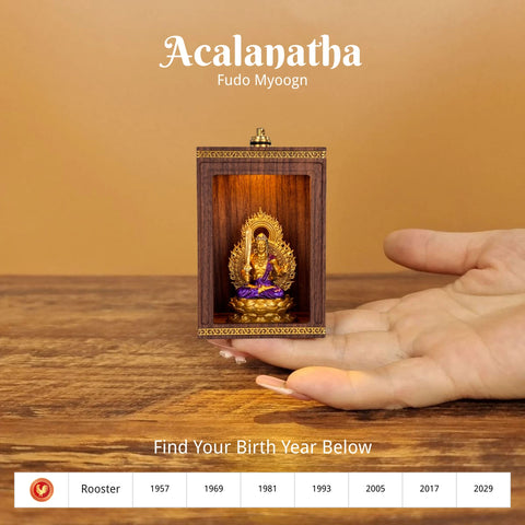 Handcrafted Walnut Zodiac Guardian Buddha Shrine Altar