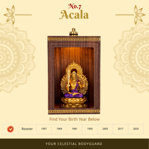 Handcrafted Walnut Guardian Buddha Shrine | Matched by Birth Year