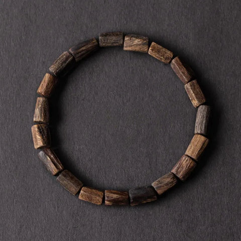 Bracelet élégant pour couple en bois d'agar de Brunei et pierre de Bouddha