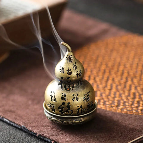 Chinesischer Bai Fu Räuchergefäß in Kürbisform