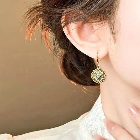 Boucles d'oreilles peinture à l'huile chinoise
