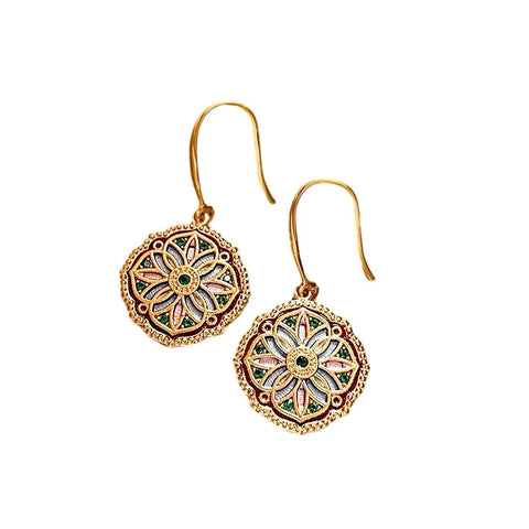 Boucles d'oreilles peinture à l'huile chinoise