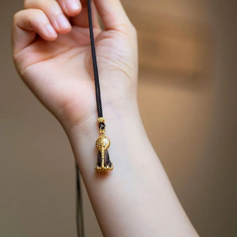 Pendentif Bouddha porte-bonheur traditionnel chinois - Artisanat ancien