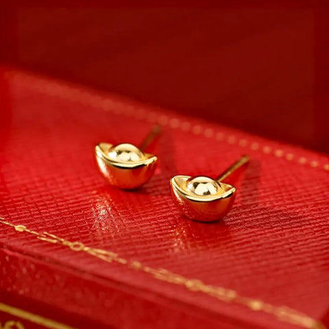 Boucles d'oreilles traditionnelles chinoises Mini Yuanbao 