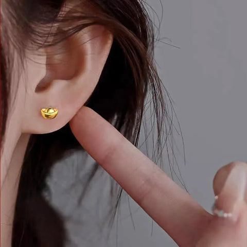 Boucles d'oreilles traditionnelles chinoises Mini Yuanbao 