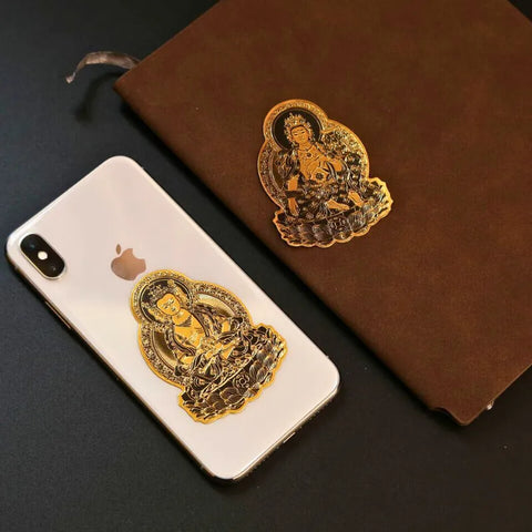 Autocollant métallique pour téléphone avec divinité gardienne du zodiaque chinois
