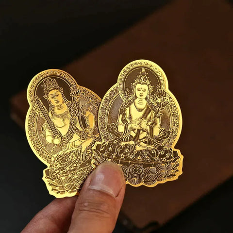 Autocollant métallique pour téléphone avec divinité gardienne du zodiaque chinois