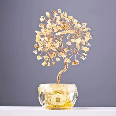 Kristall-Geldbaum-Feng-Shui-Dekor