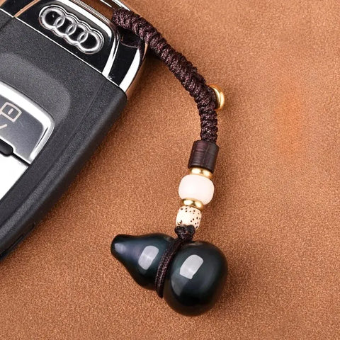 Pendentif gourde en obsidienne Feng Shui – Pour l'exorcisme, la protection et la purification énergétique