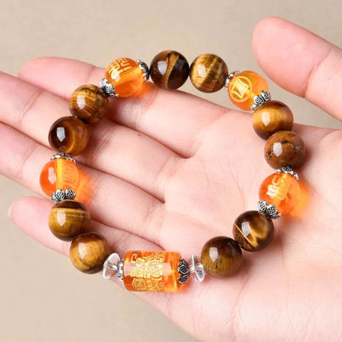 Bracelet œil de tigre Dieu de la richesse - Pour la richesse et la prospérité