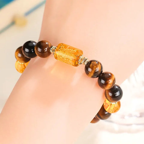 Bracelet œil de tigre Dieu de la richesse - Pour la richesse et la prospérité