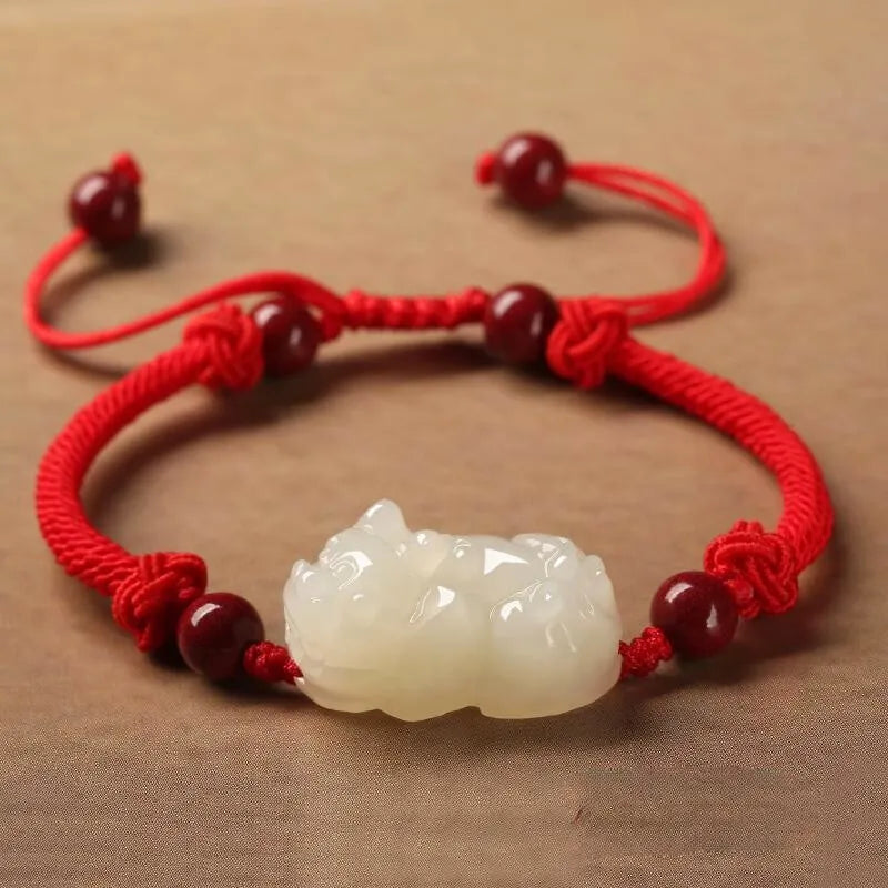 Hetian Jade Pixiu Fortune Bracelet - Perfect for Couples