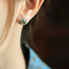 Boucles d'oreilles en jade Hetian Lotus - Symbole d'élégance et de pureté