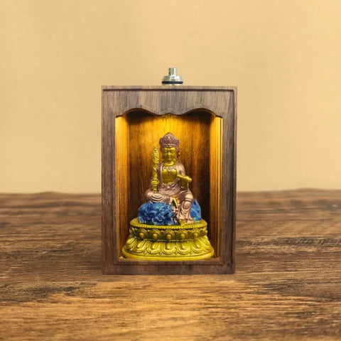 Hand-Painted Mini Shrine for Manjushri and Samantabhadra