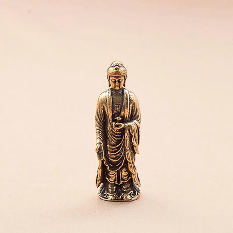 Figurine miniature en cuivre de Shakyamuni