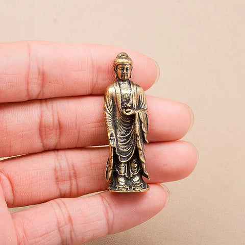 Figurine miniature en cuivre de Shakyamuni