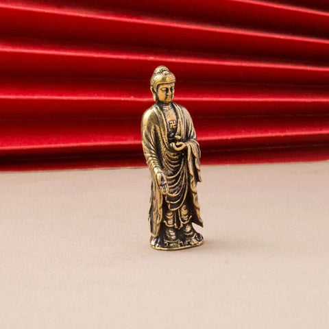 Figurine miniature en cuivre de Shakyamuni