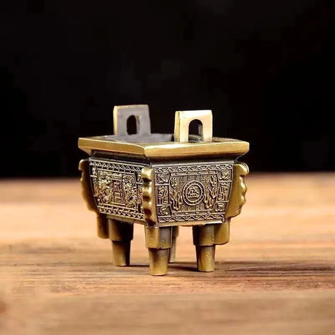 Brûleur d'encens miniature carré à quatre pieds