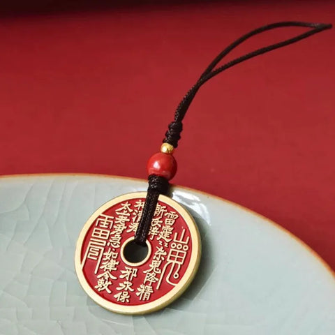 Pendentif pour téléphone portable avec pièce de monnaie fantôme de montagne - Richesse et protection