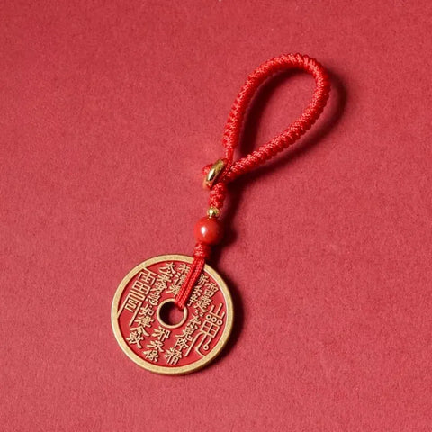 Pendentif pour téléphone portable avec pièce de monnaie fantôme de montagne - Richesse et protection