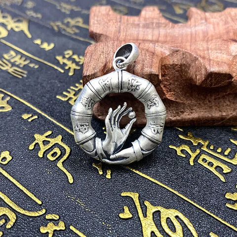 Collier main de Bouddha Namo Amitabha - Mantra à six syllabes