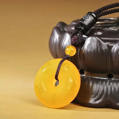 Pendentif Talisman des Cinq Montagnes Sacrées en Agate Naturelle