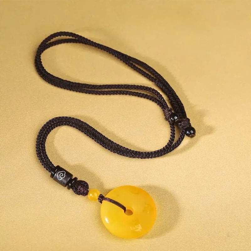 Natural Agate Five Sacred Mountains Talisman Pendant
