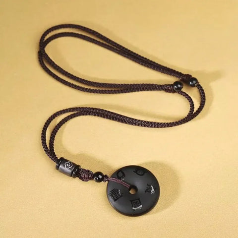 Pendentif Talisman des Cinq Montagnes Sacrées en Agate Naturelle