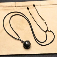 Natural Colorful Eye Black Obsidian Fortune Pendant