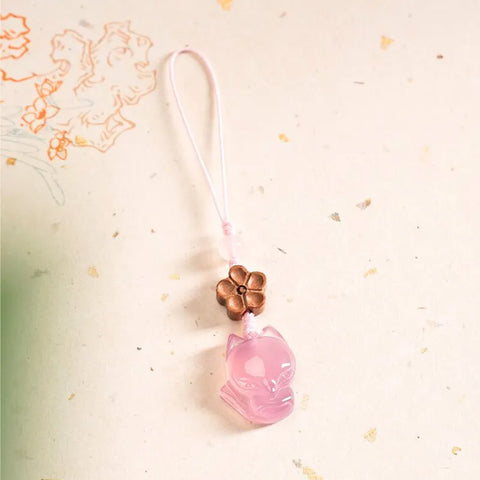 Cordon de téléphone portable en quartz rose - Attire la chance en amour