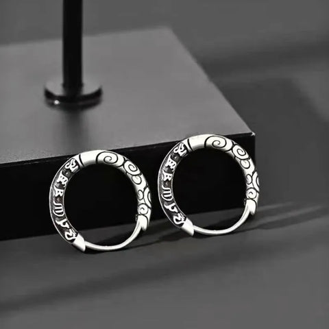 Boucles d'oreilles mantra à six mots - Protection et bénédiction