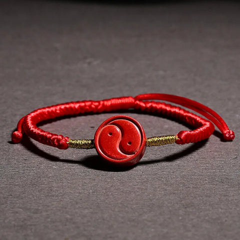 Taoistisches Bagua Yin-Yang Zinnoberrotes Seilarmband